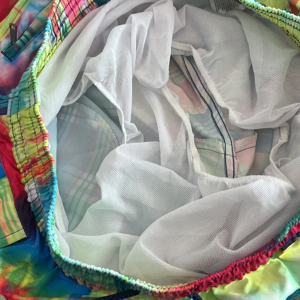Polo Ralph‎ Lauren Swim Shorts Trunks Colorful Plaid Packable Mens Size XL